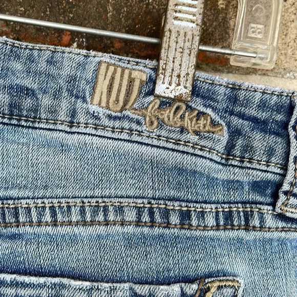 Kut From the Kloth Blue Light Wash Distressed Cuffed Shorts - Picture 7 of 10